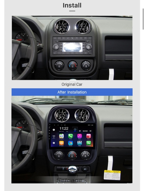 Android 10, bilstereo Jeep compass (2010--2016)
