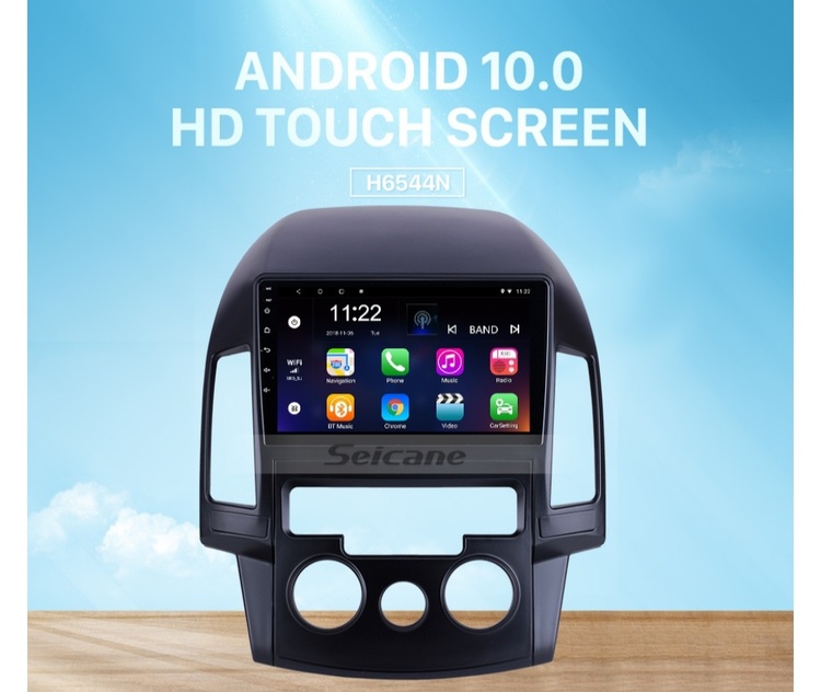 9"android 10,bilstereo Hyundai i30 manuell A/C (2008--2011) gps, wifi, 32GB, blåtand