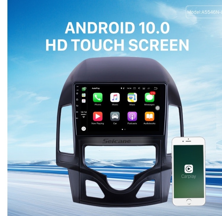 9"android  10,bilstereo Hyundai i30 automatiskt  A/C(2008--2011)