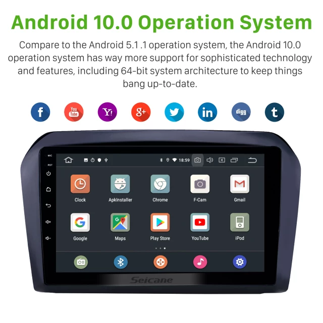 9"android 10, bilstereo vw Jetta (2013---2017) gps, wifi, 32GB, blåtand