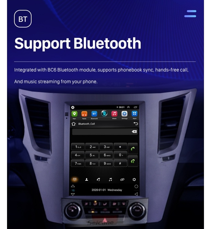 9.7" android 10, bilstereo Subaru outback(2010---2014) gps, wifi, 32GB, blåtand