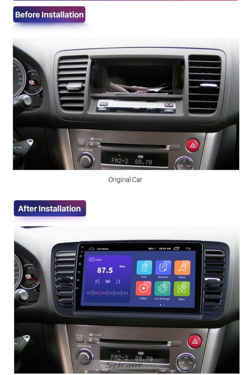 9"android 10,bilstereo Subaru Legacy (2004--2009) gps, wifi, 32GB, blåtand