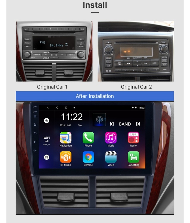 9"android 10,bilstereo  Subaru Forester (2009--2012) gps, wifi, 32GB ,blåtand