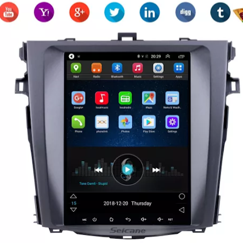 9.7" android 10, bilstereo Toyota Corolla (2006--2012) wifi, 32GB, blåtand, 4G-