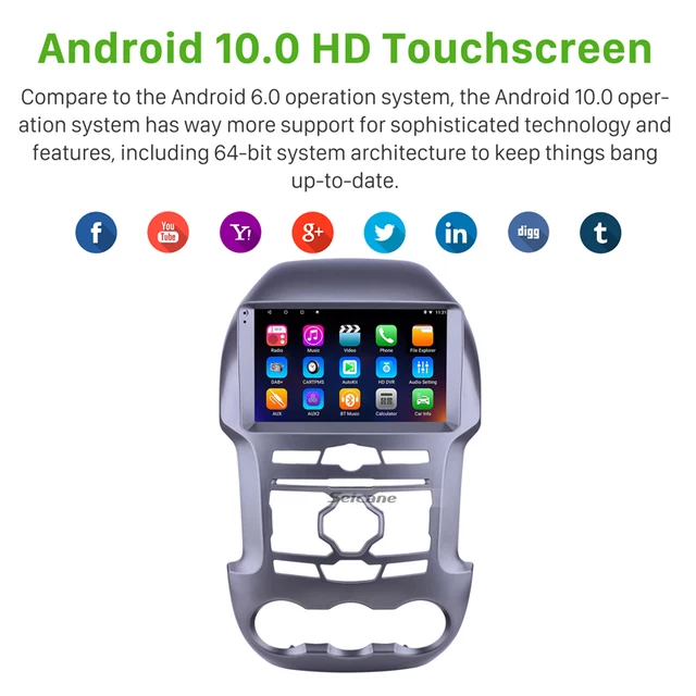 9"android 10,bilstereo  Ford Ranger (2011---2016) gps, wifi, 32GB, blåtand