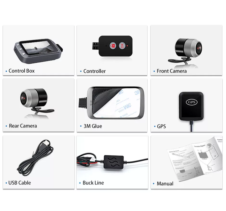 4" Motorcykel dvr kamerasystem,  wifi