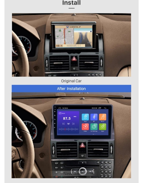 9"android 10, bilstereo Mercedes Benz  C -klass(2007--2014) GPS,wifi, 32GB, blåtand