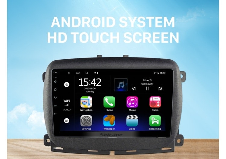 9"android 10,bilstereo Fiat 500 ( 2015--2021) GPS ,wifi, 32GB, blåtand