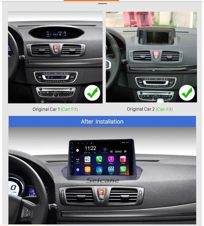 9"android 10,bilstereo Renault Megane (2009--2015)gps,wifi  32GB, blåtand, CarPlay