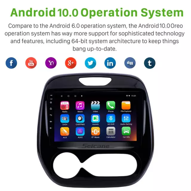 9"android 10,bilstereo Renault Captur,Clio auto A/C (2011---2016) GPS, 32GB ,blåtand, wifi ,carplay