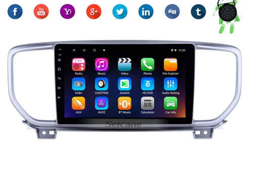 9"android 10,bilstereo  KIA Sportage (2018--2019) GPS, wifi, 32GB, blåtand, carplay