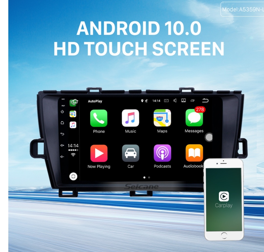 9"android 11,bilstereo TOYOTA PRIUS (2010----2014) GPS,WIFI, 32GB, blåtand,,carplay 4G