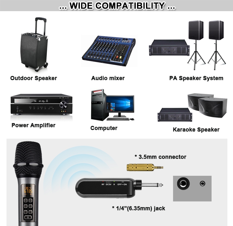 2*50 Kanal UHF PLL trådlöst  handmikrofon system