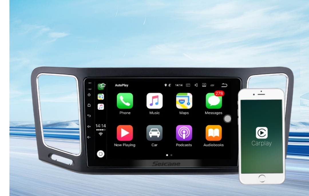 9"android 10,bilstereo Vw SHARAN (2012--2018) GPS  RDS,WiFi, carplay, blåtand, 32GB