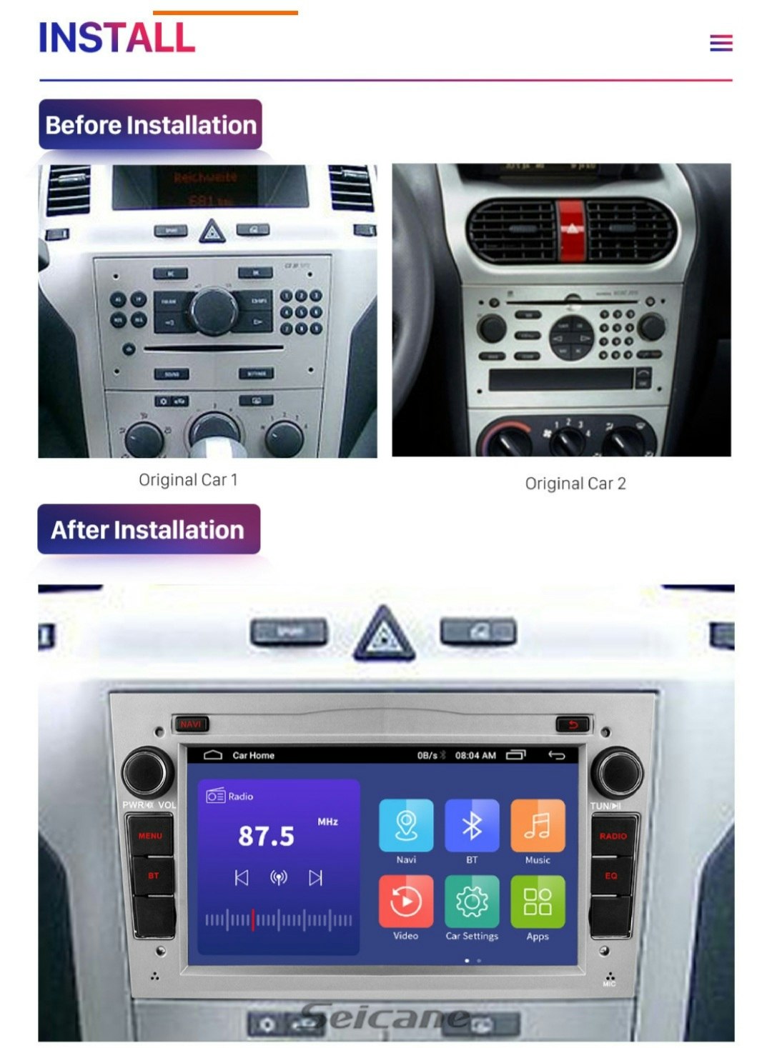 7" android 10 ,bilstereo Opel astra,zafira,combo,vectra (2005--2015) 32GB, carplay  wifi,blåtand, gps