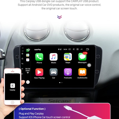 9"android 10,bilstereo Seat Ibiza(2008---2015) GPS, wifi  ,32GB, carplay, blåtand