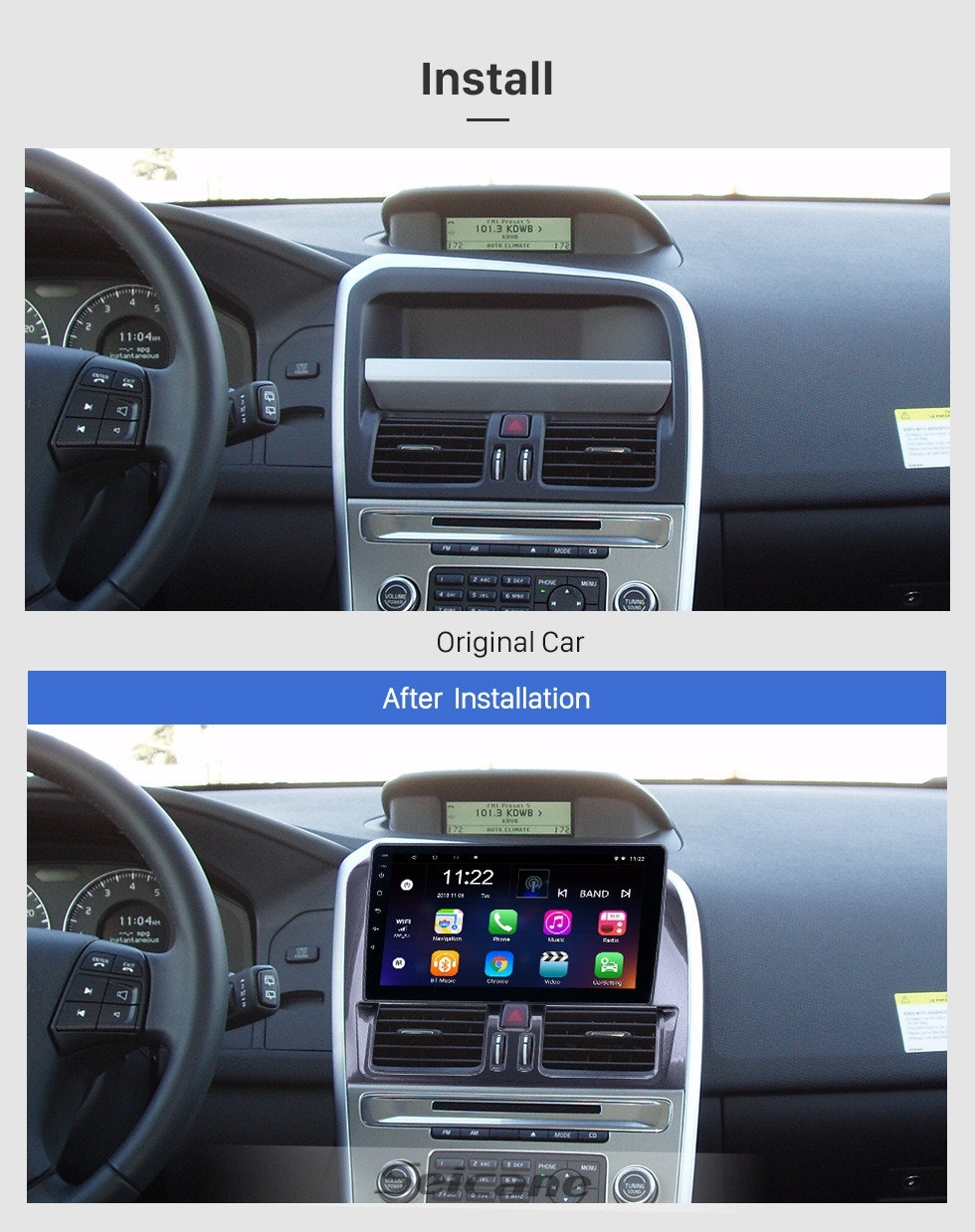 9"android 10, bilstereo  Volvo xc60(2008--2013), wifi, gps ,carplay, blåtand 64gGb