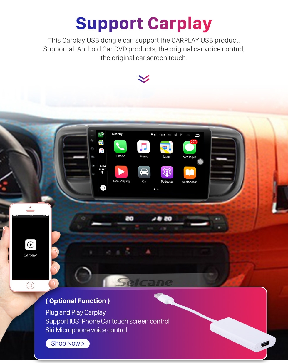 9"android 10,bilstereo Citroën  jumpy (2015---2018) 32gb,wifi, gps , carplay,blåtand
