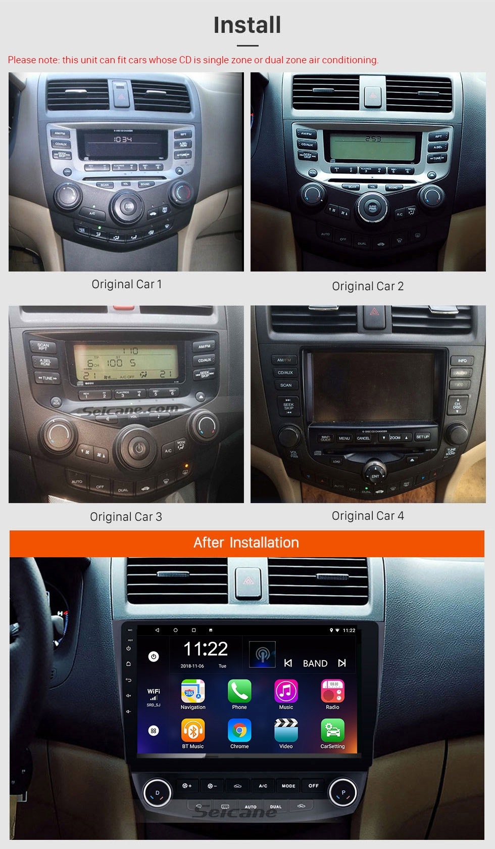 10 ,1" android 10 bilstereo Honda accord 7 (2003---2007) gps,wifi  ,32GB, blåtand, carplay  wifi