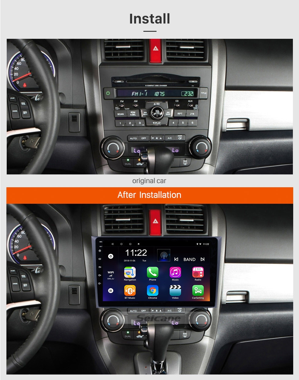 9"android 10,bilstereo Honda  crv(2006---2011) gps, 32GB, blåtand  carplay  ,wifi