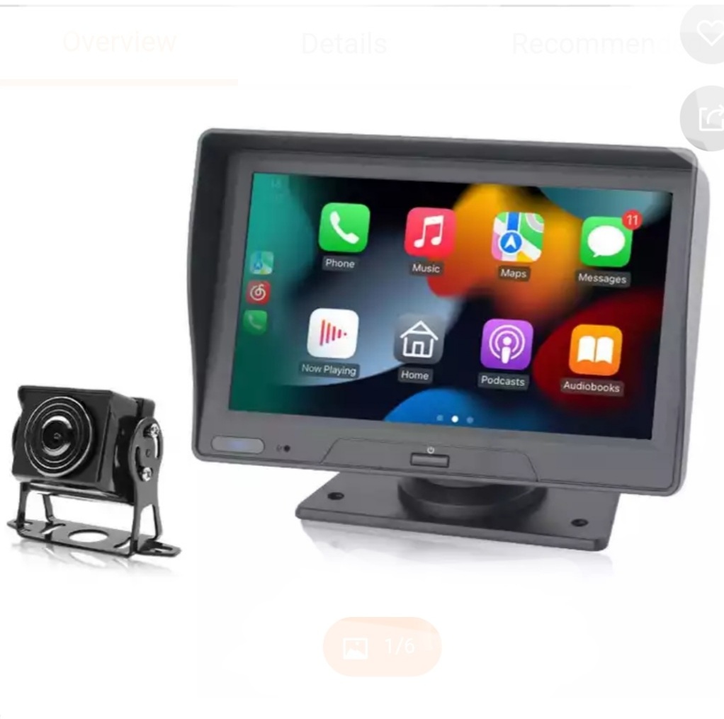(12volt---36 volt) 7"  dvr monitor med främrekamera, pekskärm,GPS,blåtand, trådlöst  backkamera