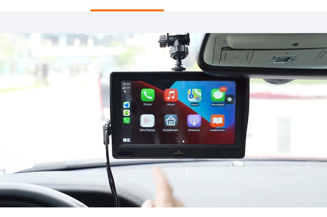 (12volt---36 volt) 7"  dvr monitor med främre & backkamera, carplay,android auto,GPS,blåtand, FM sändare,multimedia spelare