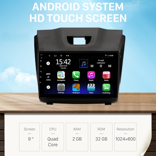 9"android 11 bilstereo  Isuzu Dmax (2012--2018) gps, wifi, 32GB, blåtand, carplay,  Dsp android auto 4G
