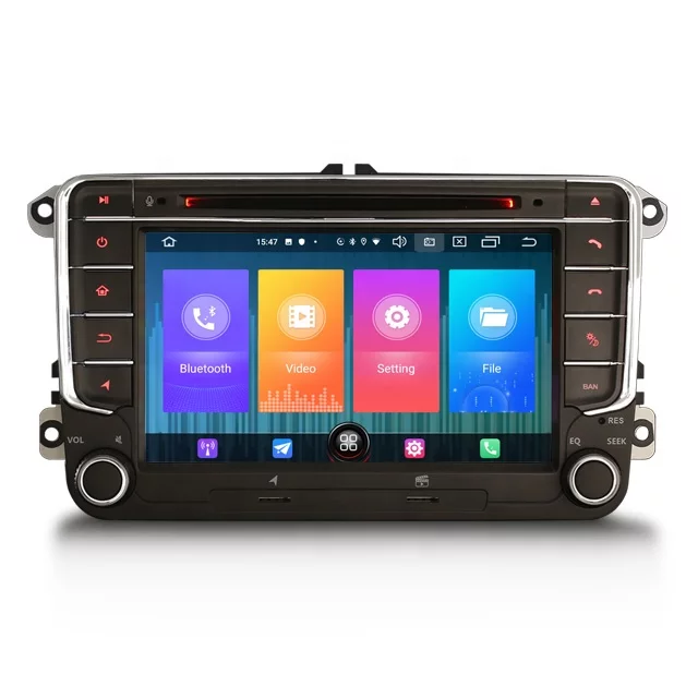 7"android 10,  vw bilstereo med DVD spelare, RDS wifi,32gb,carplay,blåtand, android  auto,FM radio AM radioi