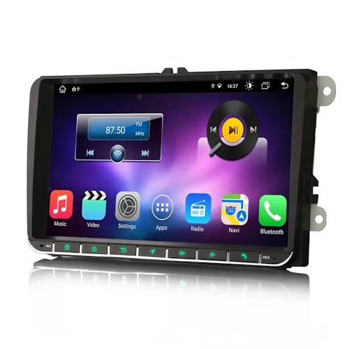 9"android 10,vw bilstereo  med 64gb ,gps, wifi,,carplay, blåtand, android auto,rds,fm& am radio