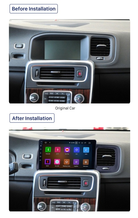 10,1"  Android 10 bilstereo Volvo v60 S60(2011--2017) 4GB ram,carplay ,blåtand, wifi  gps,fm radio,Android auto