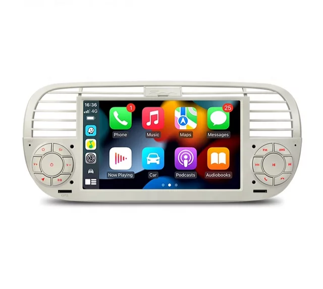 7"android 11,bilstereo  Fiat 500( 2007--2015) gps,wifi, 32GB, blåtand, carplay, android auto, RDS
