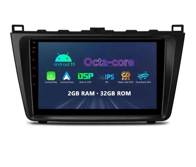 9" android 11,bilstereo  Mazda 6 (2008--2012) gps, carplay, blåtand, android auto, RDS, 32GB, wifi