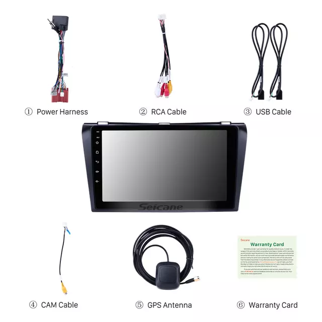 9"android10   bilstereo Mazda 3 (2004--2009) gps,carplay, androidauto, RDS, WiFi ,32GB,Blåtand)