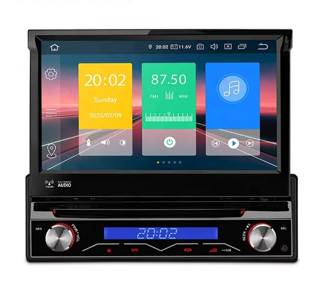 7"android 10,universal  bilsterro med löstagbar  frontpanel ,DVD-spelare, gps wifi,32Gb ROM,carplay, android auto  blåtand   rds