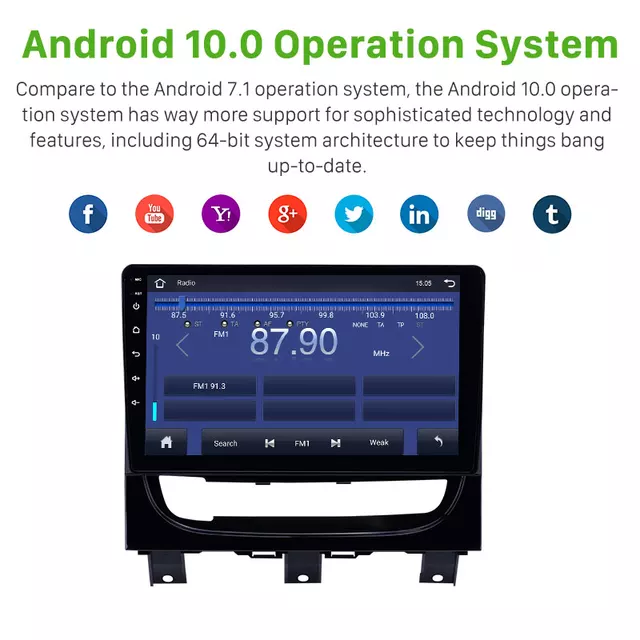 9"android 20  bilstereo  Giat Dtrad( 2012----2015) gps wifi  carplay  android auto   blåtand  rds