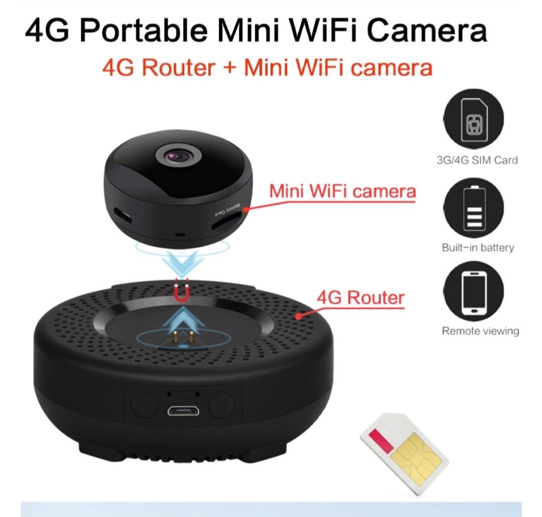 3G/4G  mini bärbar wifi kamera med sim card