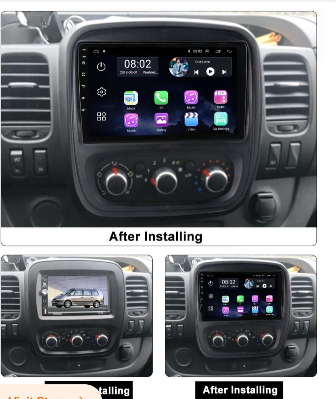 9"android 11,bilstereo Renault Trafic(2014--2020) gps wifi carplay android auto 32gb Blåtand RDS DSP