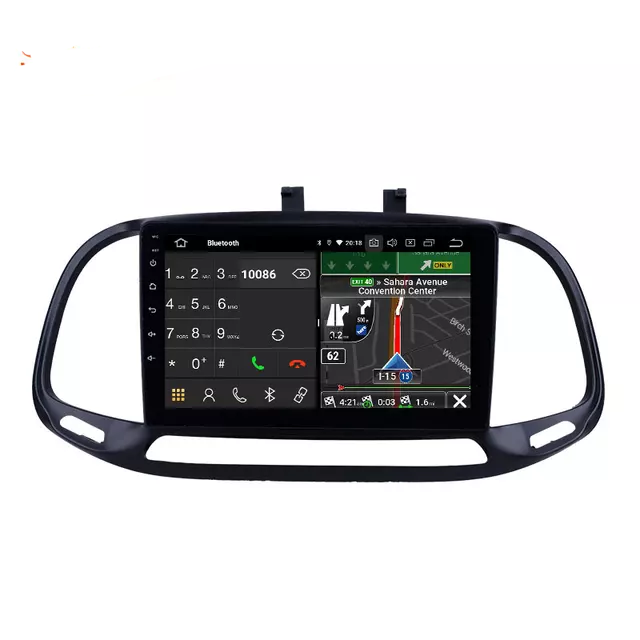 9" android 10, bilstereo  FIAT DOBLO (2015--2019) gps wifi carplay android auto blåtand rds Dsp 32gb
