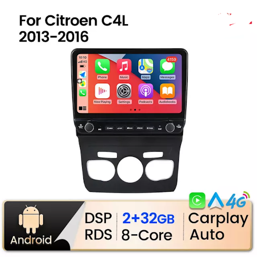 10.1"android 11,bilstereo Citroën C4L ( 2013---2016) gps wifi carplay android auto blåtand rds Dsp 32gb  4G