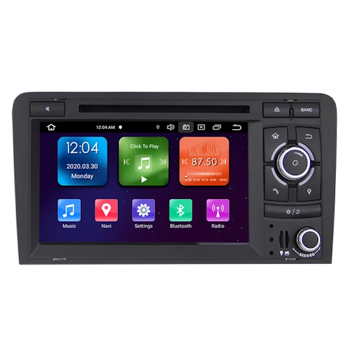 7"android 11, bilstereo  Audi A3,S3,SR3 ( 2003--2011) gps wifi carplay android auto blåtand rds Dsp  Dvd -Spelare  4G-Modul