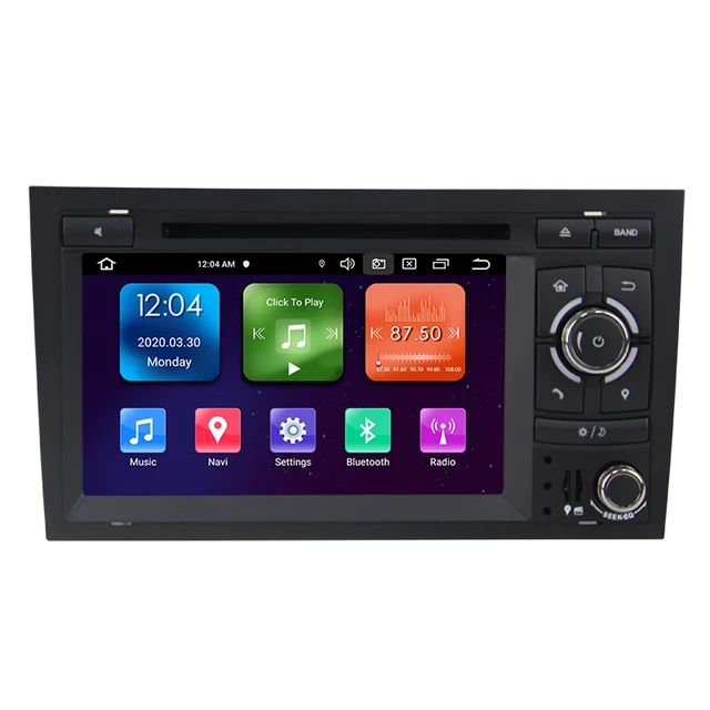 7"android 11,bilstereo  Audi  S4 RS4 8E 8F B9 B7 RNS-E ( 2009----2012) gps wifi carplay android auto blåtand rds Dsp 64gb,dvd-spelare,4G-modul