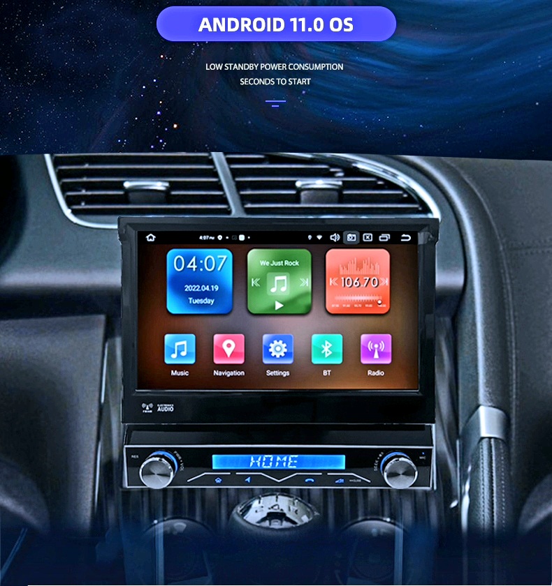 7" Android11 ,Enkel Din Universal bilstereo  , Gps wifi carplay 64GB minne, android auto blåtand rds Dsp