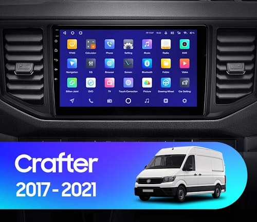 9"android 11, bilstereo  VW CRAFTER (2017----2021) GPS wifi carplay android auto blåtand rds Dsp 64gb 4G-MODUL