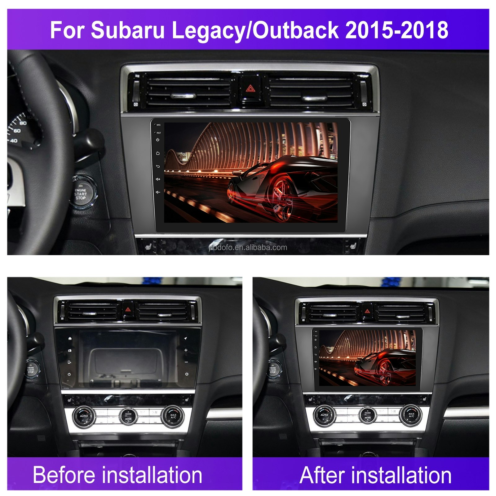 9"android 11 bilstereo SUBARU Legacy/Outback (2015-2018 ) gps wifi carplay android auto blåtand rds 32gb