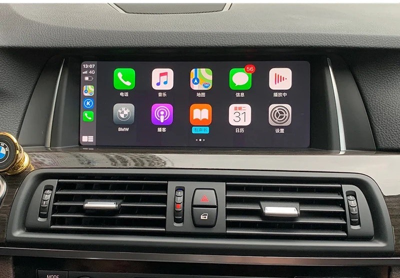 10,25" android 12   bilstereo  BMW 5-serie F10/F11 (2010-2012) med  CIC System gps wifi carplay android auto blåtand 128gb , 4G wifi