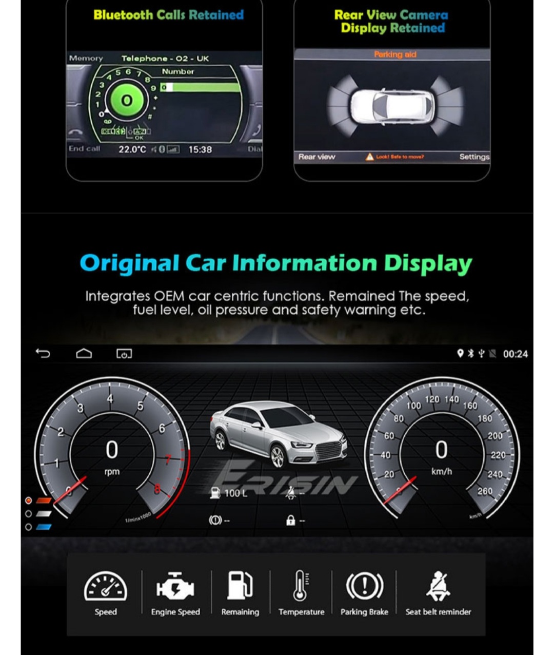 10,25 " android 11 bilstereo Audi A4/A5/B8/S4/S5 (2009---2016) lgps.carplau android auto  blåtand  rds  Dsp 64gb  4g ( låg konfiguration utan GPS-funktion)