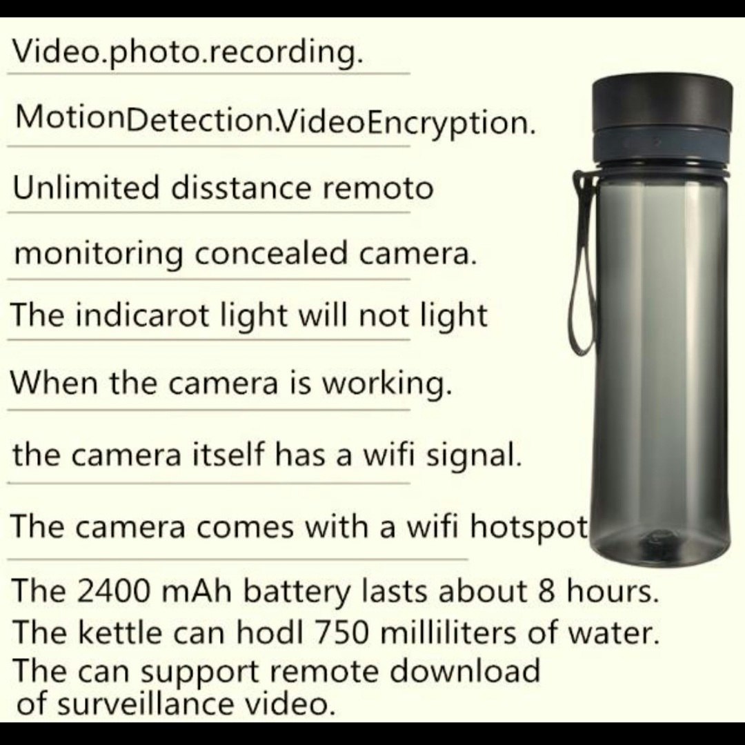 Android vattenflaskkamera med wifi 8 timmars batteritid