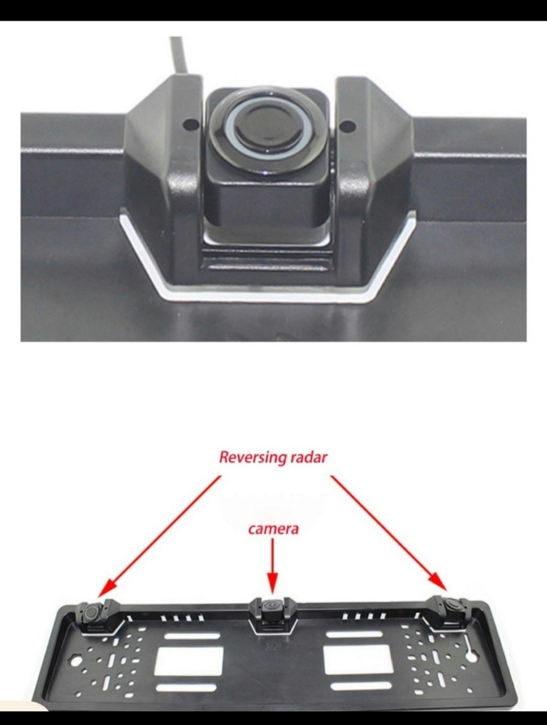 Nummerskylt backamera med parkering sensor