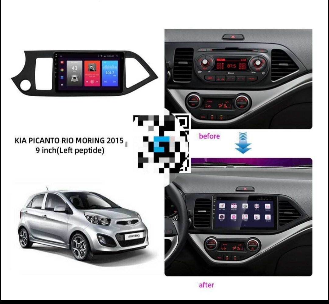 9" android 10 bilstereo Kia Picanto ( 2011---2017) gps wifi carplay android auto blåtand rds Dsp 32gb 4G wifi modul