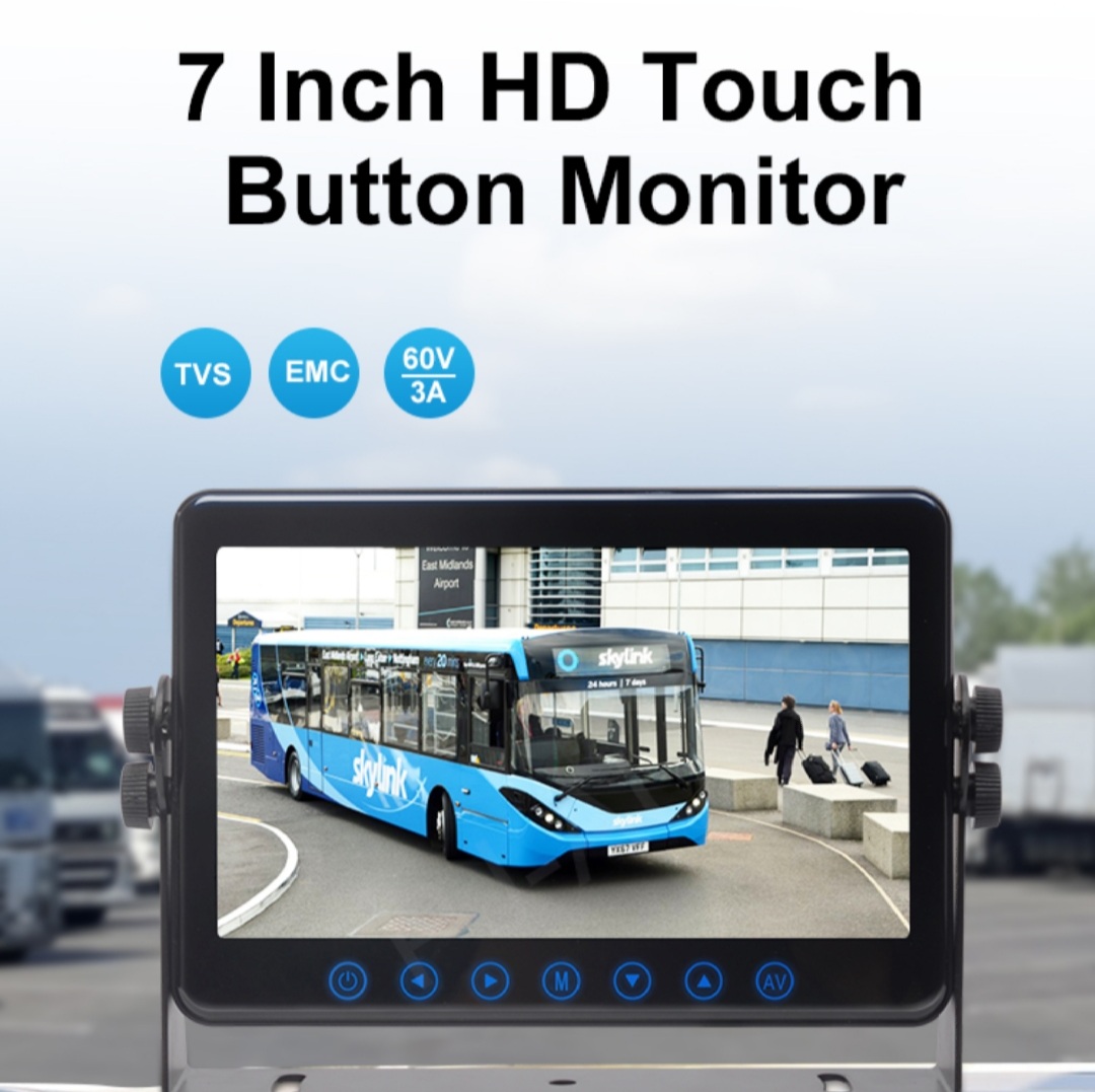 7" HD monitor med pekknappar